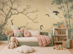 Peel and stick wallpaper corner application showing renter friendly easy removal and bubble-free smooth surface