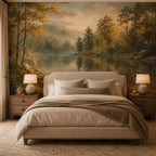 Step by step peel and stick wallpaper installation guide for the scenic nature wall mural with alignment tips