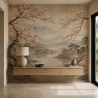 Size and scale chart for japanese wallpaper panels with measurements and coverage dimensions clearly displayed