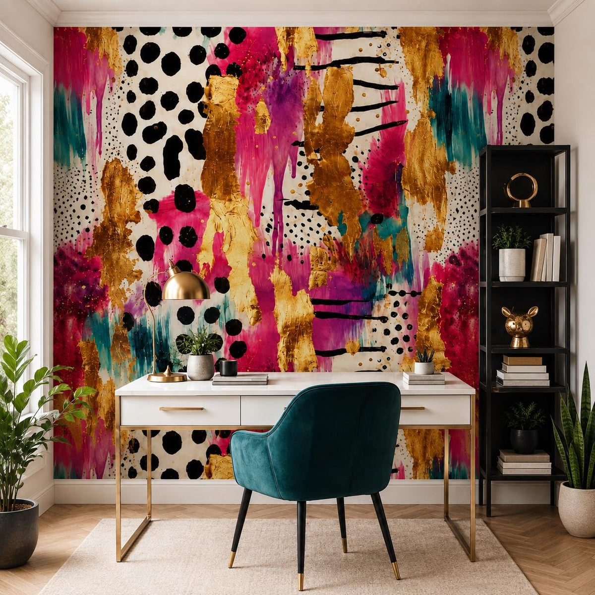 Step by step installation guide for applying the removable abstract brushstroke wall mural at home