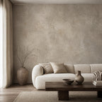 Step by step application graphic for aged European plaster peel and stick wallpaper on smooth interior walls