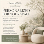 Deep green rainy forest mural personalization options for custom dimensions, colors and cropping