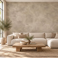Mushroom Taupe Plaster Wallpaper — cover living room
