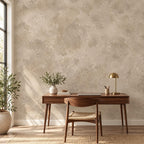 Mushroom Taupe Plaster Wallpaper — home office