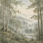 Misty Sage Forest Wallpaper — original design
