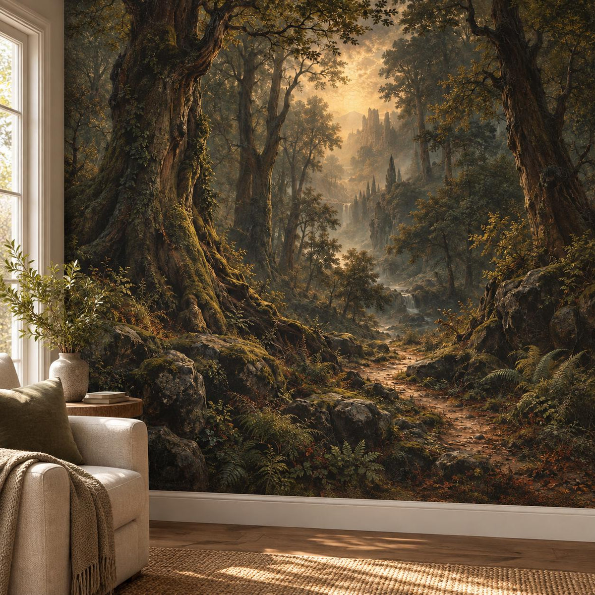 Dark Forest Wallpaper — wall detail