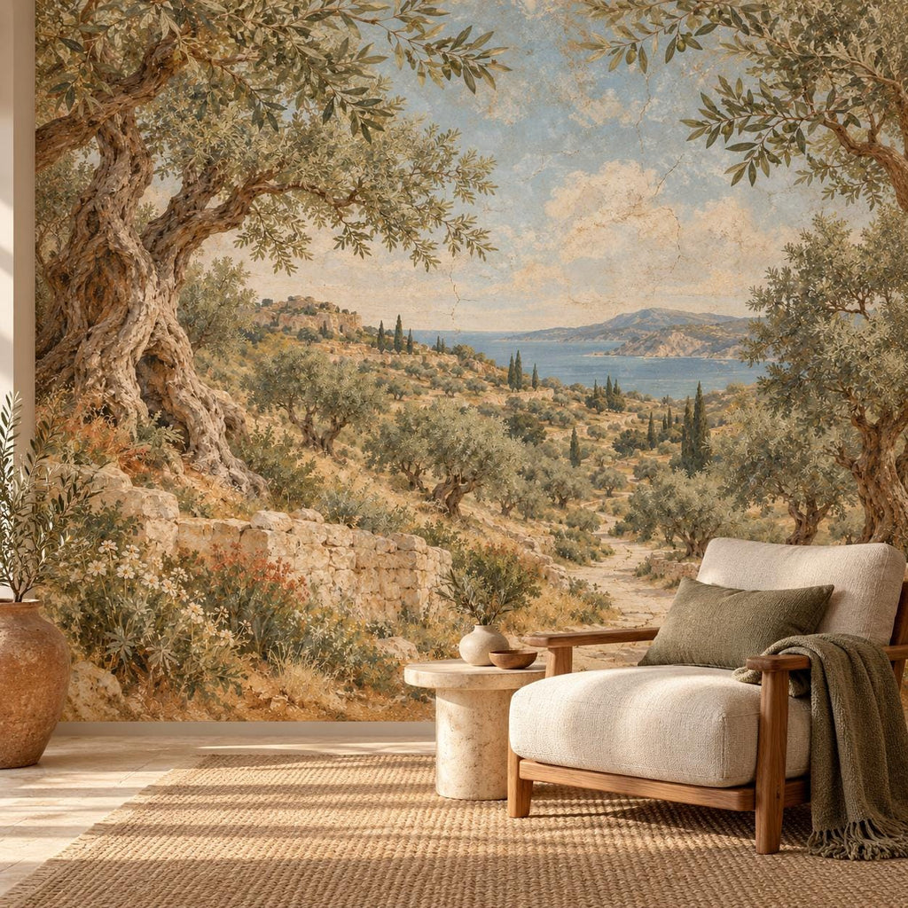 Olive Grove Wallpaper — reading nook