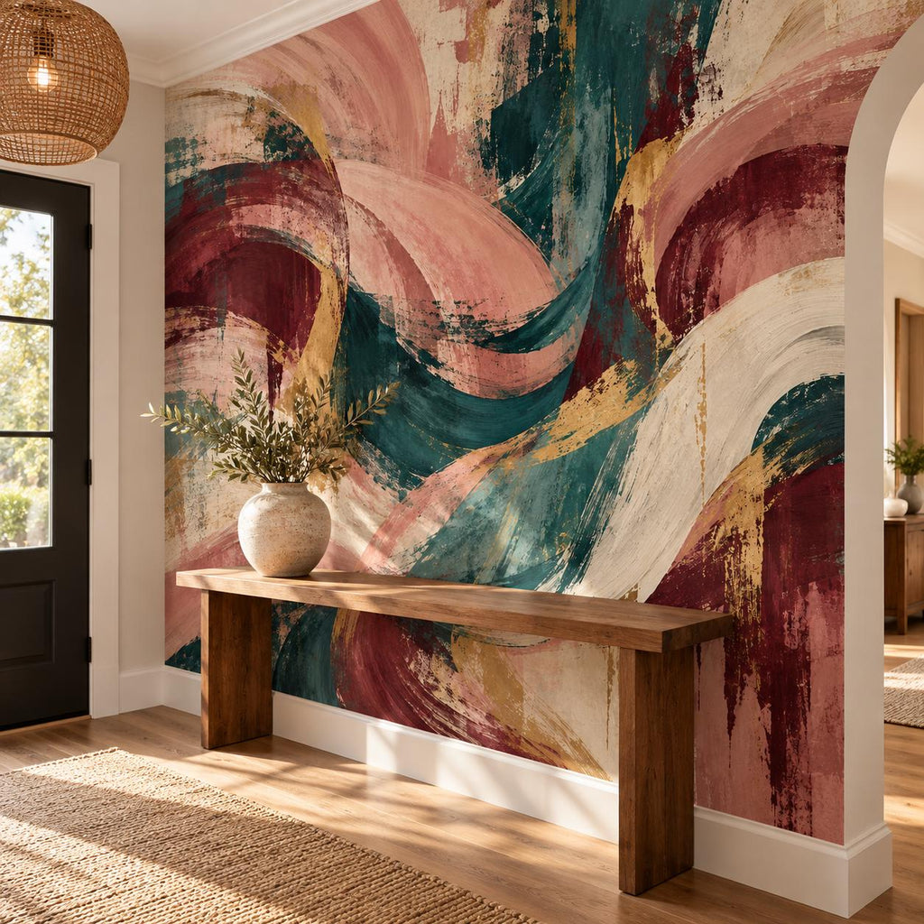 Abstract Maximalist Wallpaper — entryway