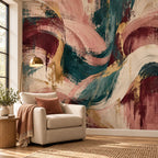 Abstract Maximalist Wallpaper — reading nook