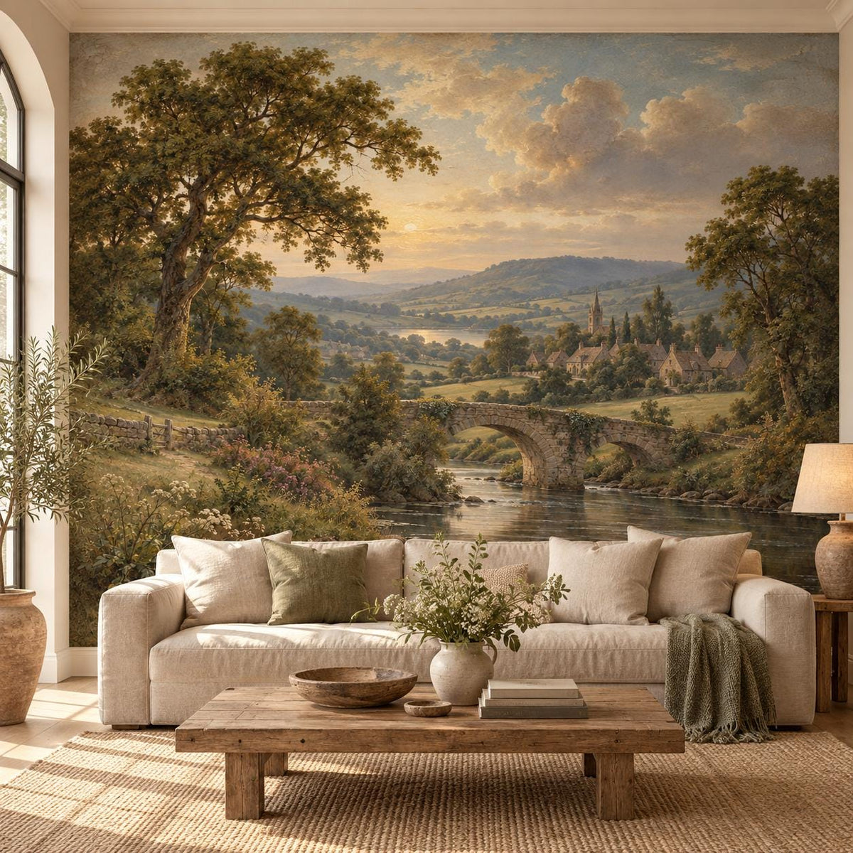 English Countryside Wallpaper — cover living room