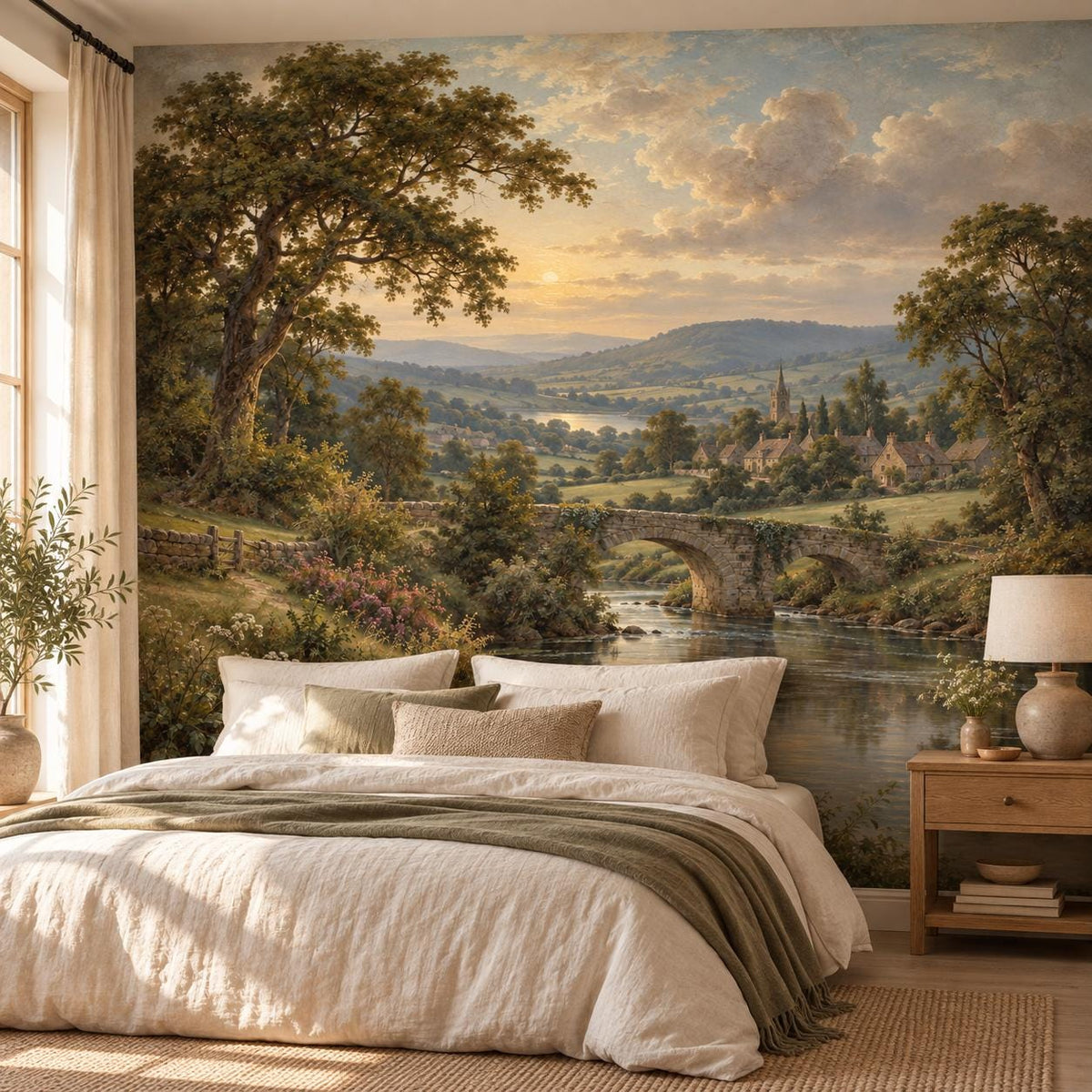 English Countryside Wallpaper — bedroom