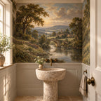 English Countryside Wallpaper — powder room
