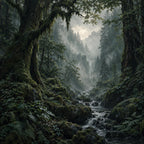 Deep Green Forest Wallpaper — original design