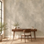 Greige Limewash Wallpaper — home office