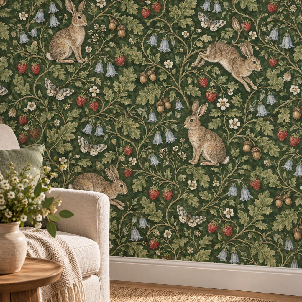 Medieval Rabbit Wallpaper — wall detail