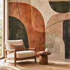 Terracotta Abstract: reading nook wallpaper mockup