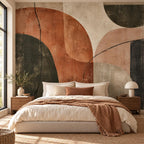 Terracotta Abstract: guest room wallpaper mockup