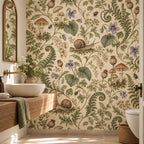 Snail Mushroom: powder room wallpaper mockup