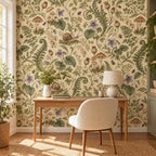 Snail Mushroom: home office wallpaper mockup