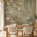 Sage Chinoiserie: dining room wallpaper mockup