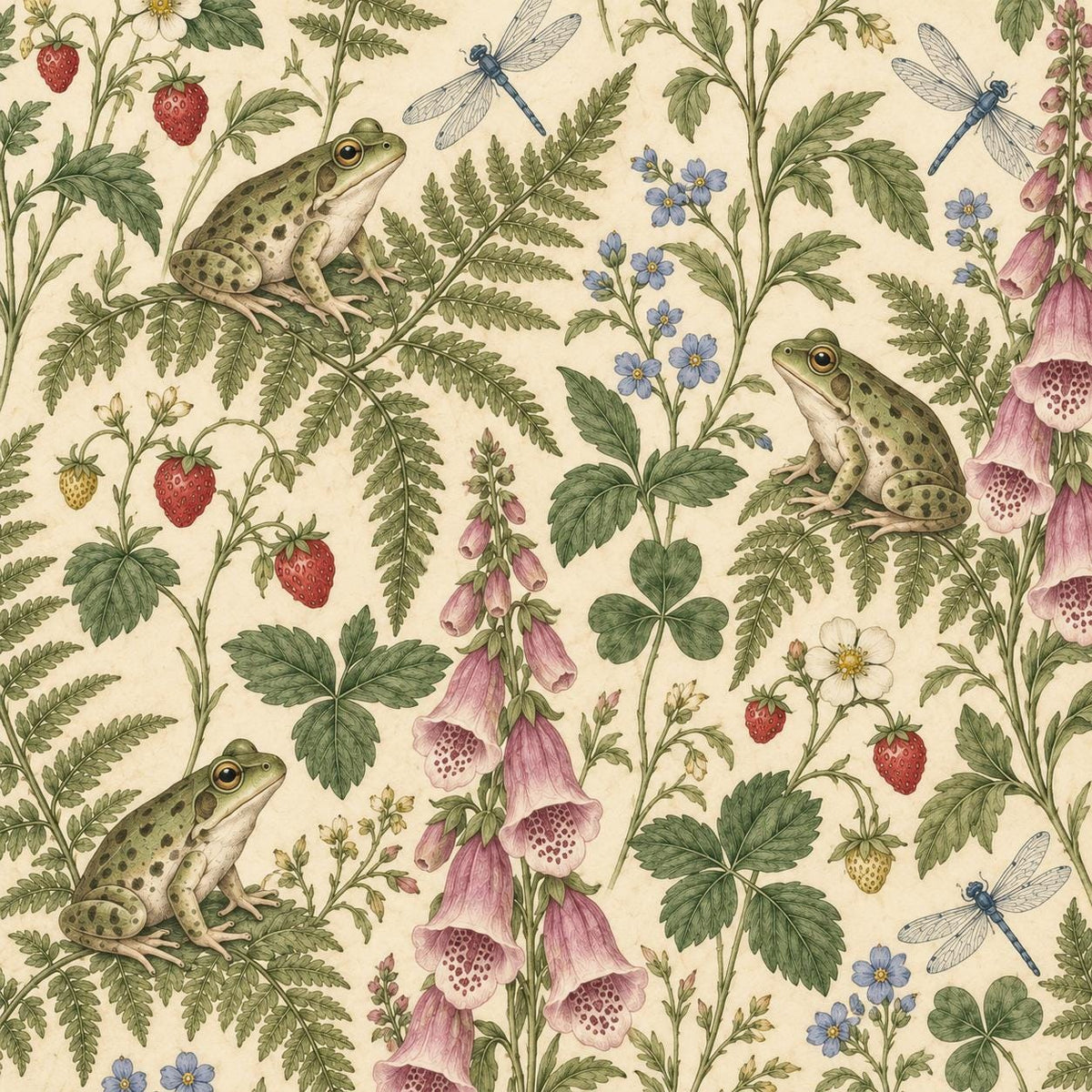 Sage Frog Wallpaper — design detail