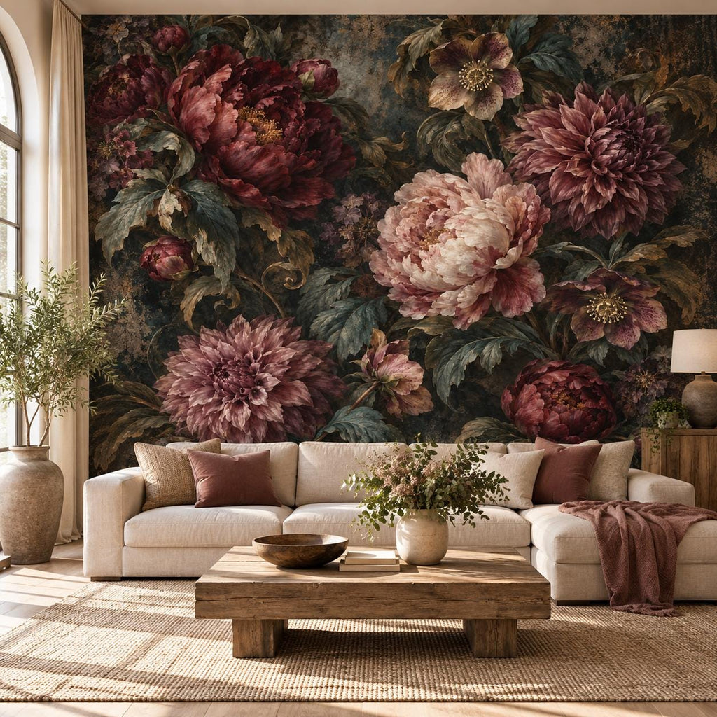 Moody Floral Wallpaper — cover living room