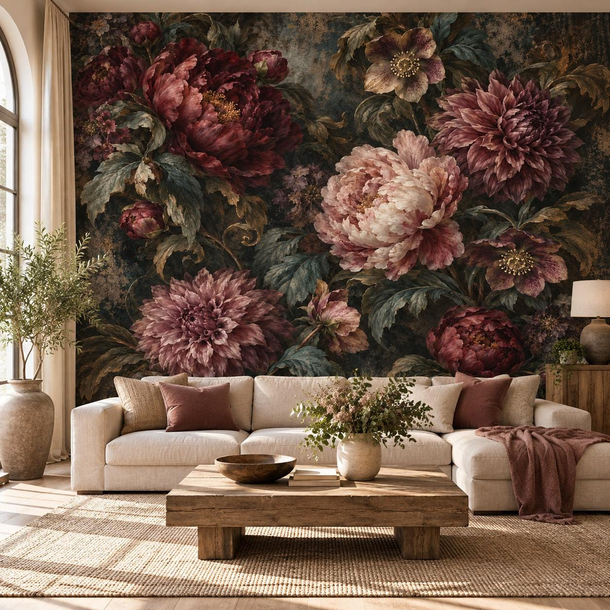 Moody Floral Wallpaper — cover living room