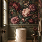 Moody Floral Wallpaper — powder room