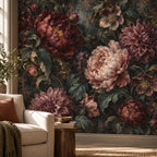Moody Floral Wallpaper — wall detail