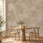 Mushroom Taupe Plaster Wallpaper — breakfast nook