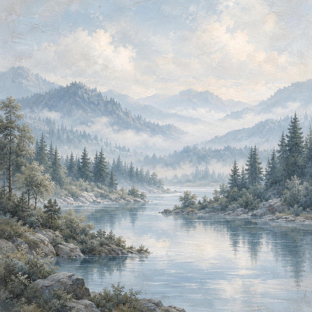 Powder Blue Forest Wallpaper — original design