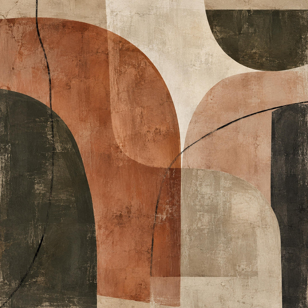 Terracotta Abstract Wallpaper — original design