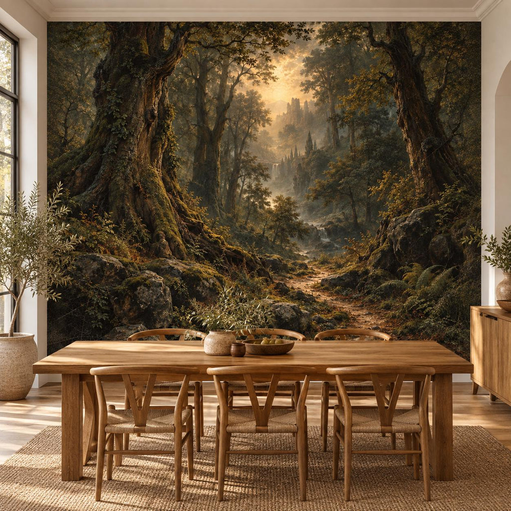 Dark Forest Wallpaper — dining room