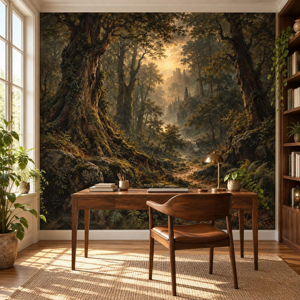 Dark Forest Wallpaper — home office