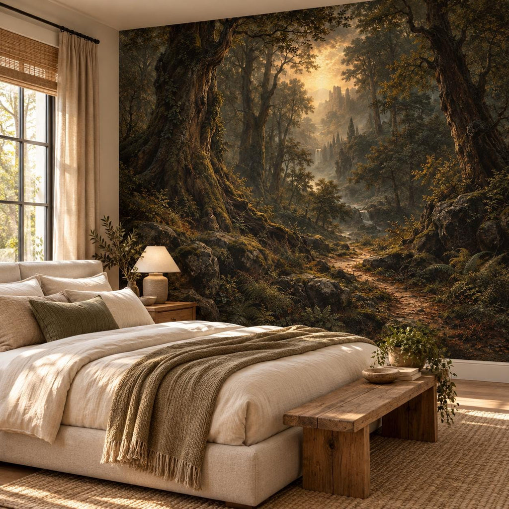 Dark Forest Wallpaper — guest room