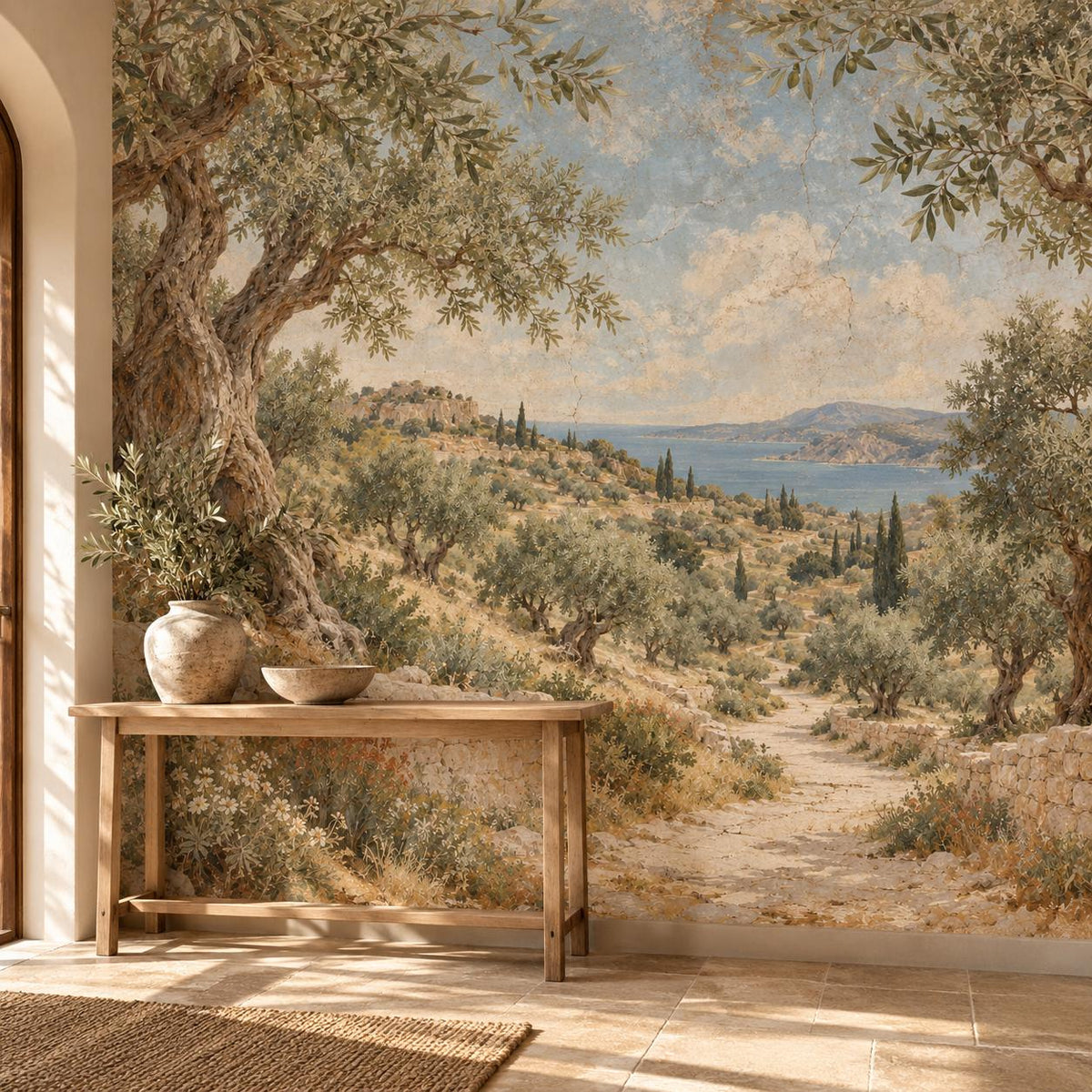 Olive Grove Wallpaper — entryway