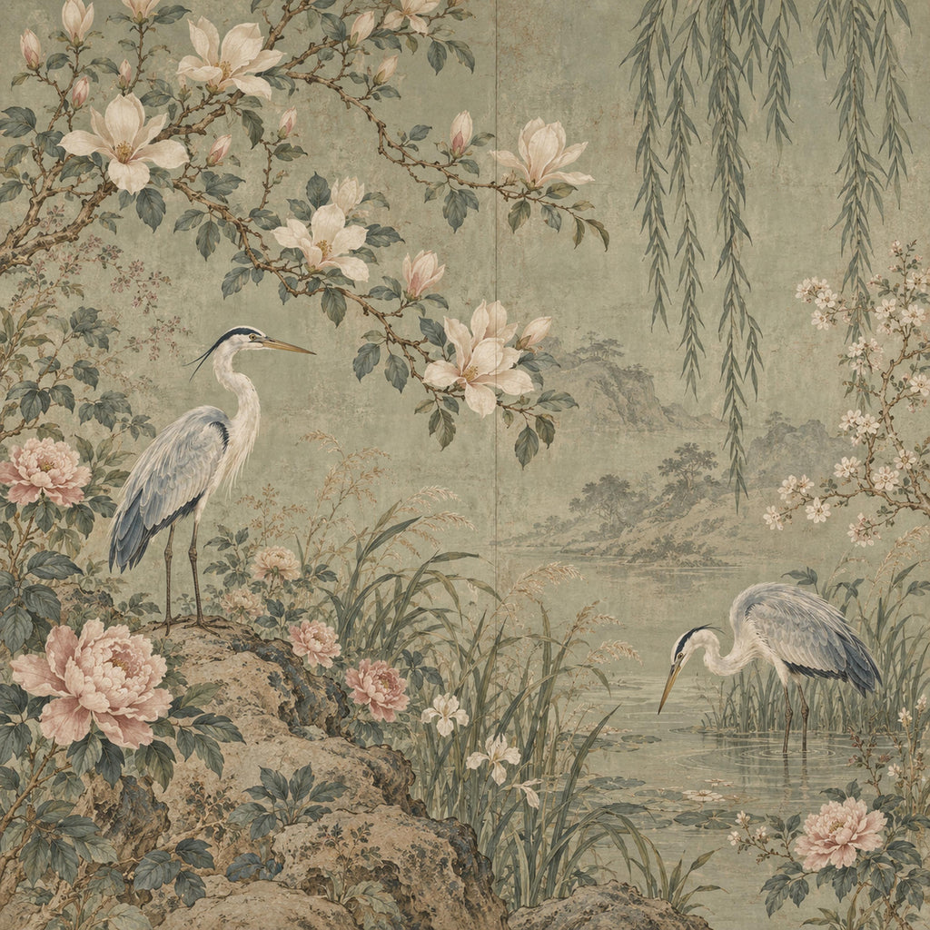 Sage Chinoiserie Wallpaper — original design