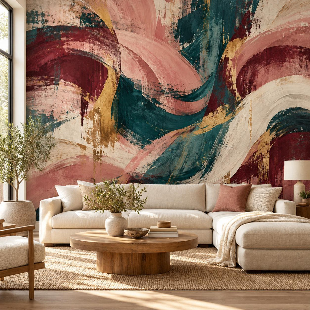 Abstract Maximalist Wallpaper — cover living room