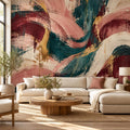 Abstract Maximalist Wallpaper — cover living room