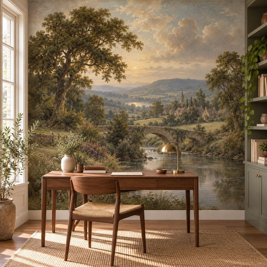 English Countryside Wallpaper — home office
