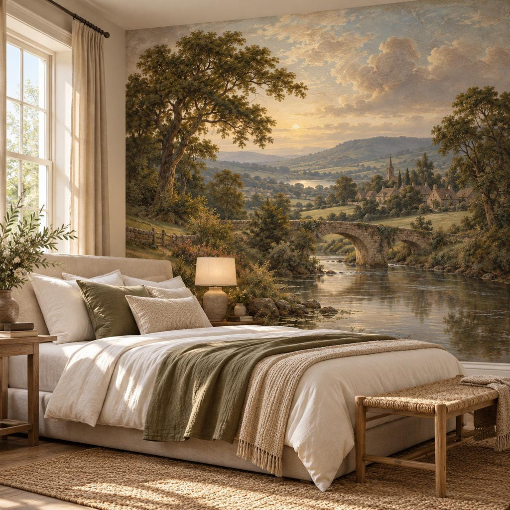 English Countryside Wallpaper — guest room