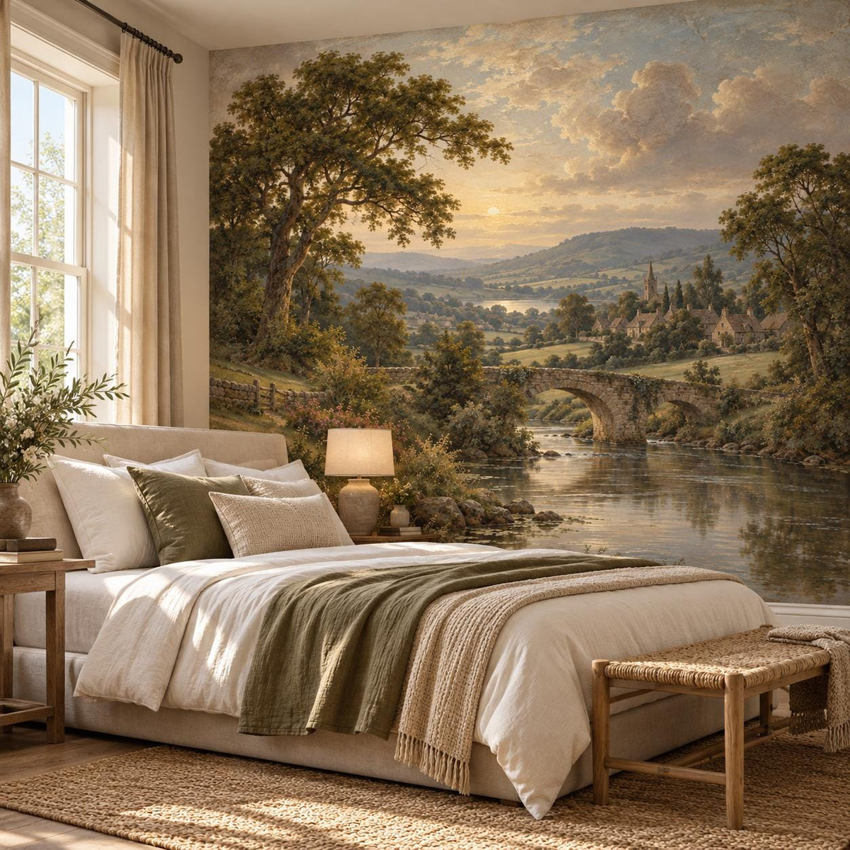 English Countryside Wallpaper — guest room