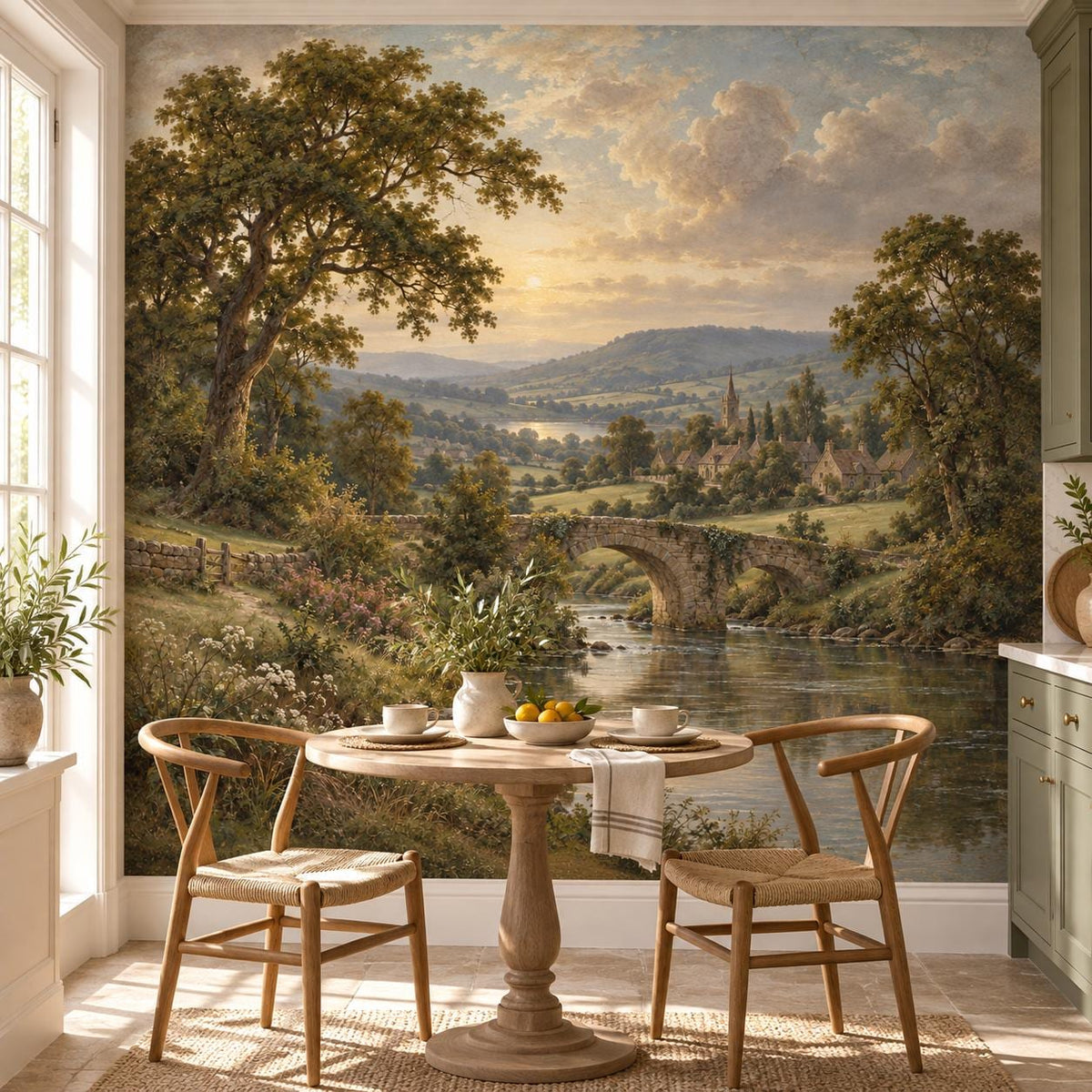 English Countryside Wallpaper — breakfast nook