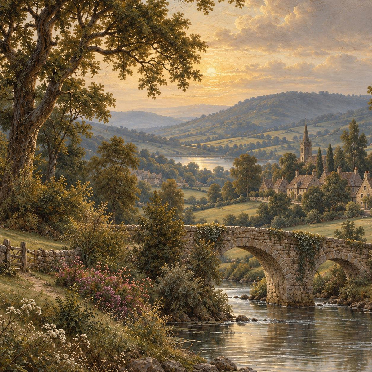 English Countryside Wallpaper — design detail