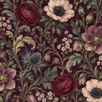 Deep Plum Floral Wallpaper — design detail