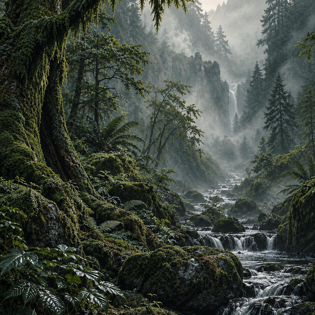 Deep Green Forest Wallpaper — design detail