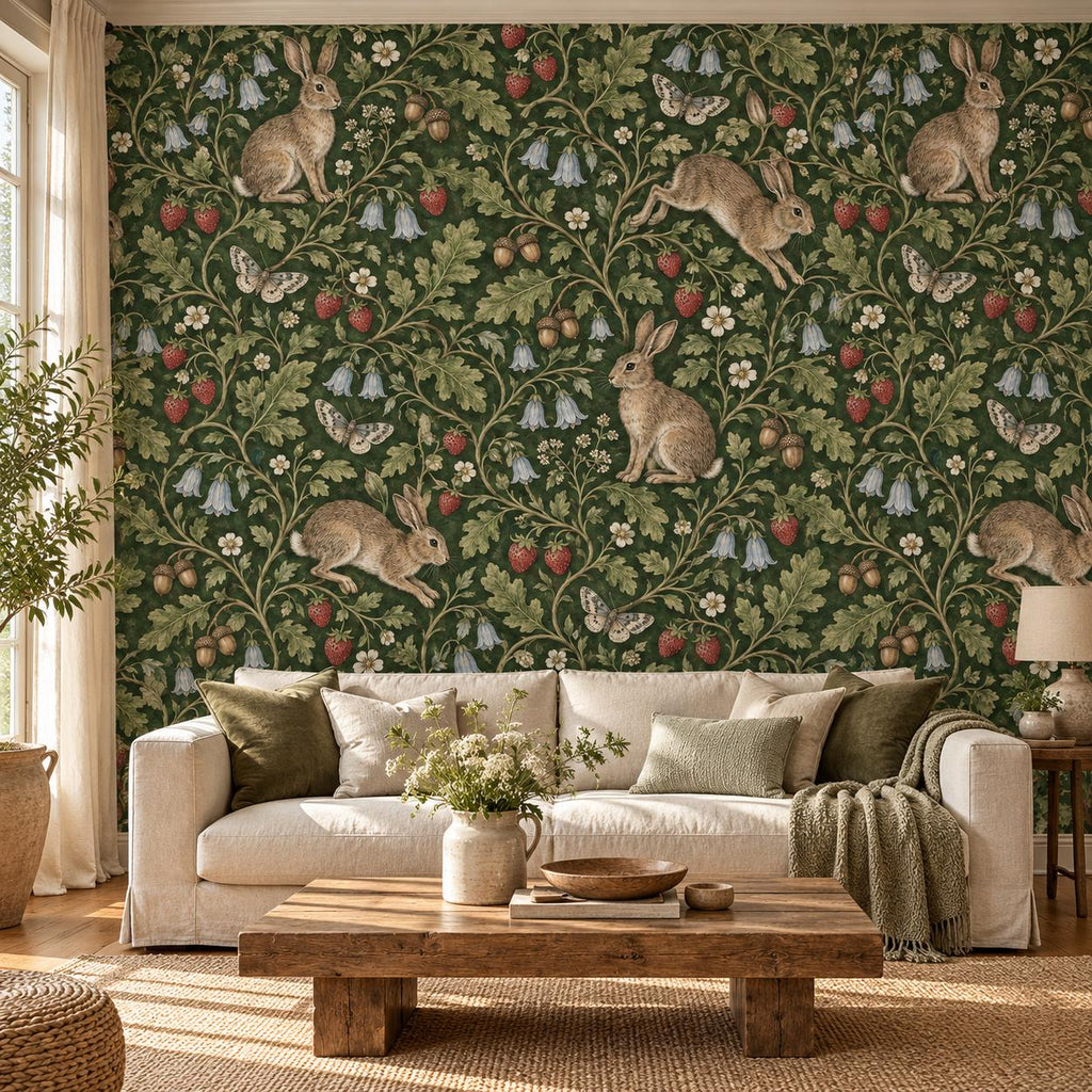 Medieval Rabbit Wallpaper — cover living room