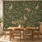 Medieval Rabbit Wallpaper — dining room