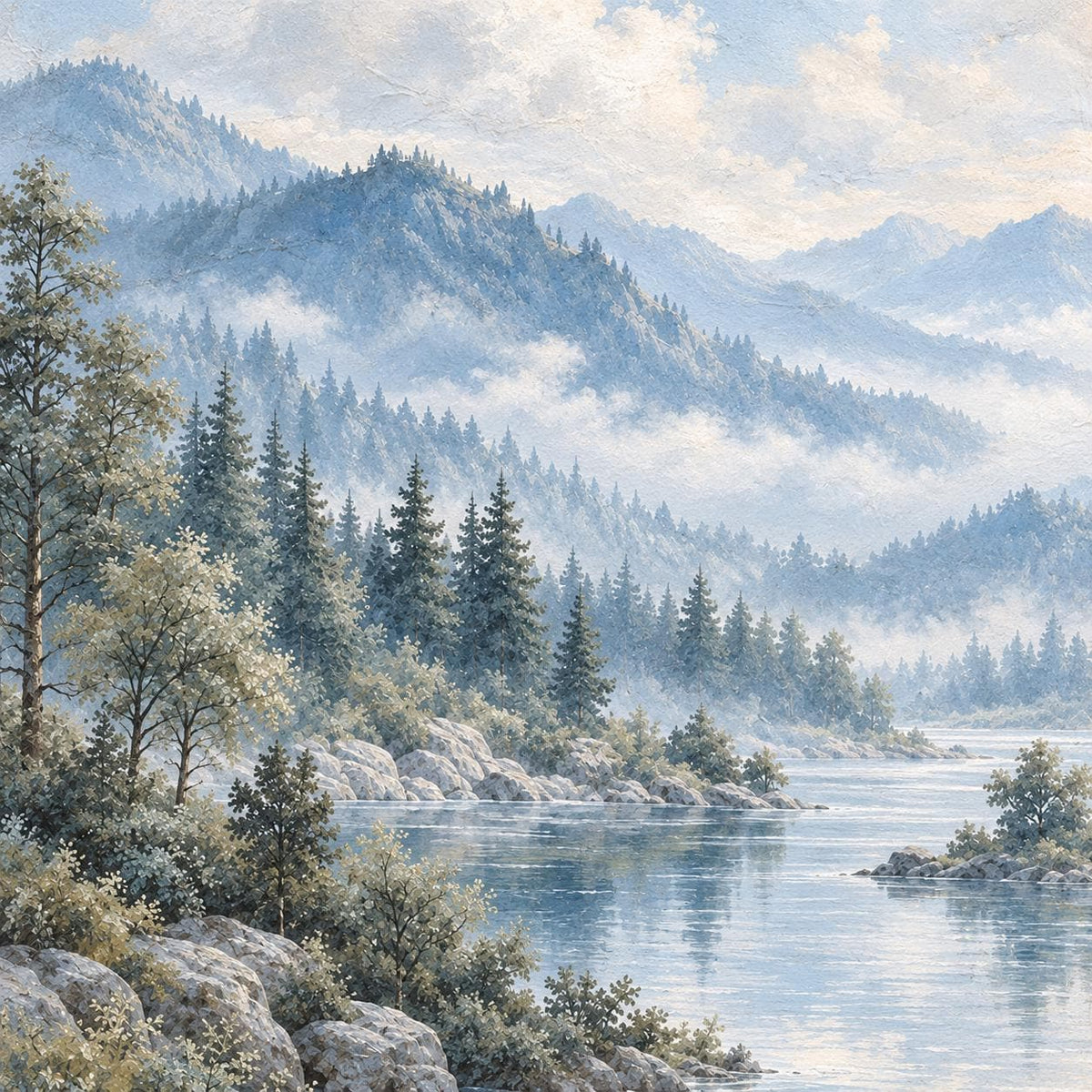 Powder Blue Forest: design detail artwork close up