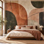 Terracotta Abstract: bedroom wallpaper mockup